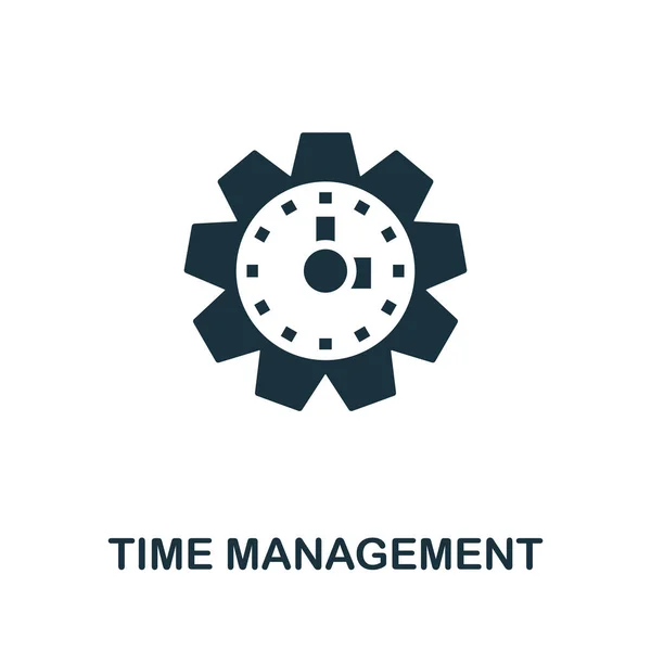 Icono de gestión del tiempo. Elemento creativo simple. Icono de gestión del tiempo monocromático para plantillas, infografías y banners — Archivo Imágenes Vectoriales