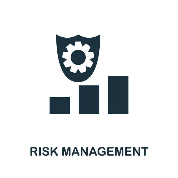 Risk Yönetimi simgesi. Basit yaratıcı unsur. Şablon, bilgi grafikleri ve pankartlar için doldurulmuş monokrom Risk Yönetimi simgesi — Stok Vektör