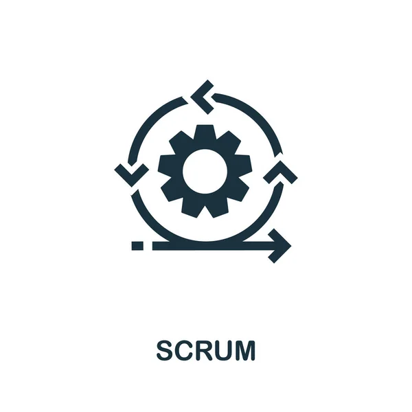 Scrum icoon. Simpel creatief element. Gevuld monochroom Scrum icoon voor sjablonen, infographics en banners — Stockvector
