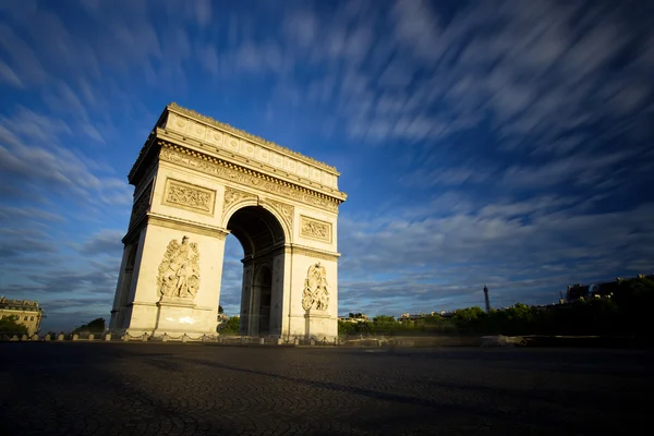 Arc de triomphe bij zonsondergang, Parijs — Stockfoto
