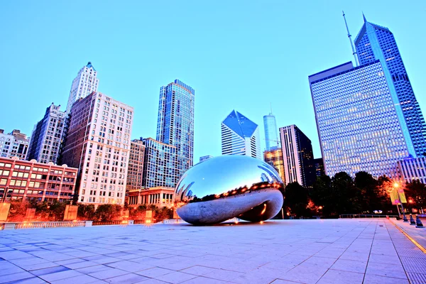 Cloud Gate - fazole v Millennium parku v Sunrise, Chicago — Stock fotografie