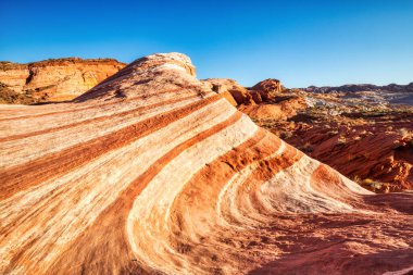 Ateş Dalgası Vadisi 'nde Las Vegas, Nevada, ABD yakınlarındaki Sunset' te.  