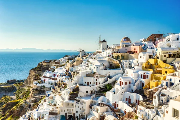 Oia Village Par Une Journée Ensoleillée Île Santorin Grèce — Photo