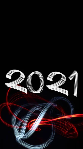 2021 Feliz Año Nuevo Fuegos Artificiales Pantalla —  Fotos de Stock