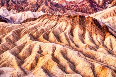 Badlands view from Zabriskie Point in Death Valley National Park at Sunset, California  clipart