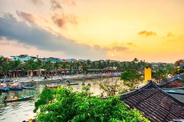 越南日落时海安的空中景观 — 图库照片