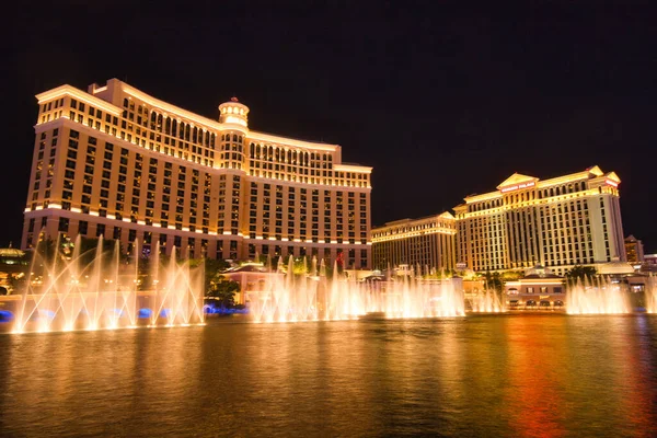 Las Vegas États Unis Octobre Spectacle Fontaine Devant Hôtel Casino Photos De Stock Libres De Droits