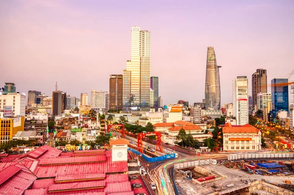 Chi Minh Stadt Stadtbild Der Abenddämmerung Vietnam — Stockfoto
