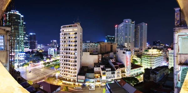 Chi Minh City Cityscape Bij Dusk Vietnam — Stockfoto