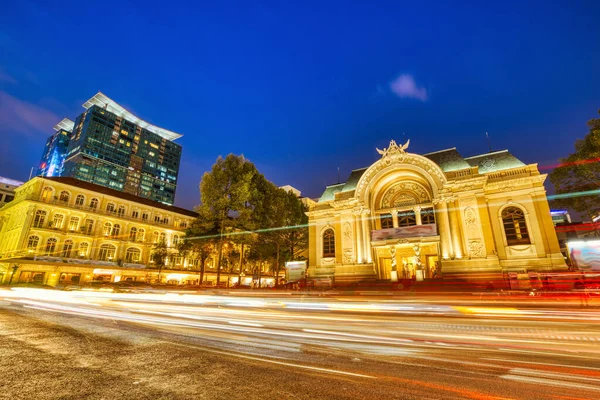 Chi Minh Şehir Opera Evi Alacakaranlık Vietnam — Stok fotoğraf