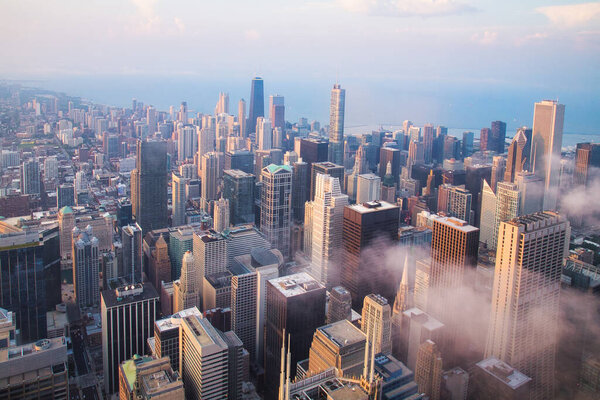 Chicago Skyline Aerial View, Illinois, USA