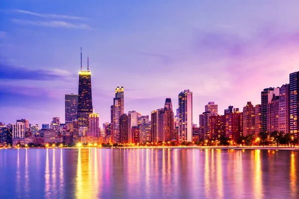 Chicago Skyline Epic Sunset Illinois Usa — Stock fotografie