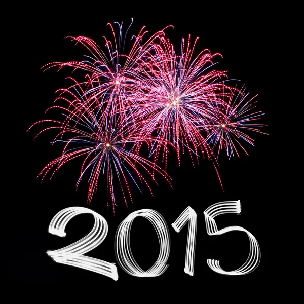 New Year's Eve 2015 with Fireworks — Stock Photo, Image