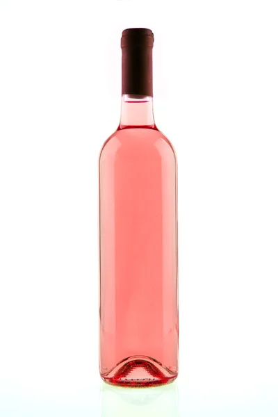 Botella de vino rosa aislado —  Fotos de Stock