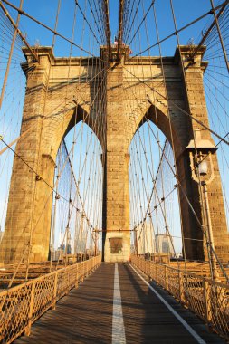 sunrise, new York'un Brooklyn Köprüsü