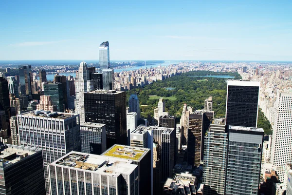 Central Park ve Midtown, New York City havadan görünümü — Stok fotoğraf