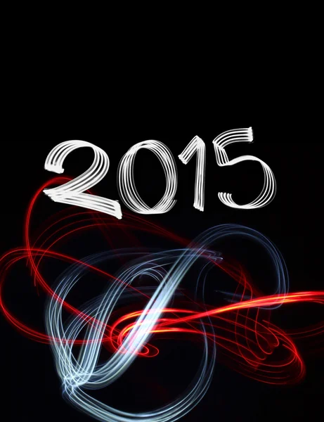 新年除夕 2015年与抽象灯 — 图库照片