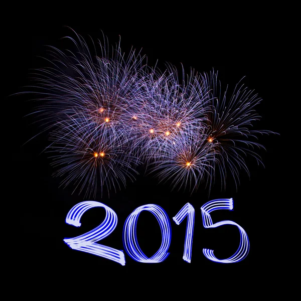 New Year's Eve 2015 with Fireworks — Stock Photo, Image