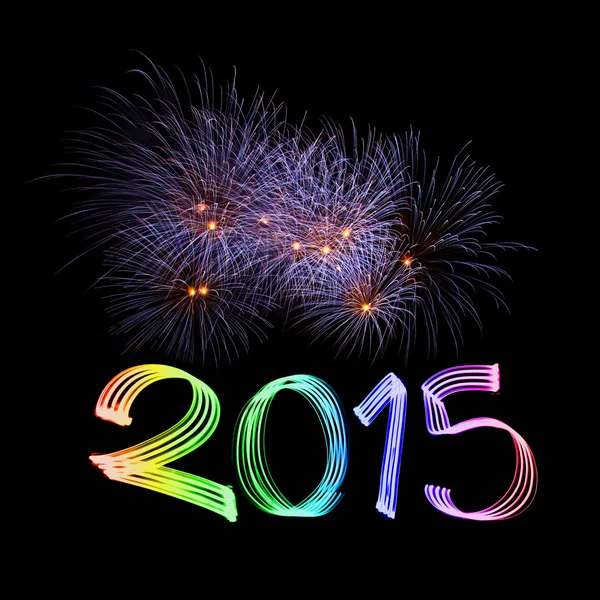 New Year's Eve 2015 with Fireworks — Stock Photo, Image