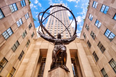 Rockefeller Center, New York 'taki Atlas Bronz Heykeli, ABD