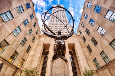 Rockefeller Center, New York 'taki Atlas Bronz Heykeli, ABD