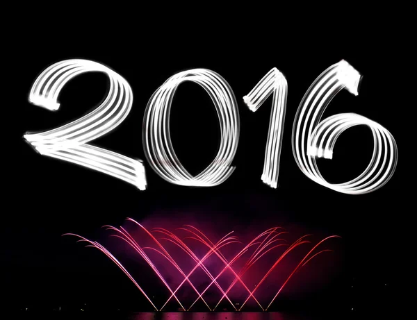 New Year's Eve 2016 with Fireworks — Stock Photo, Image