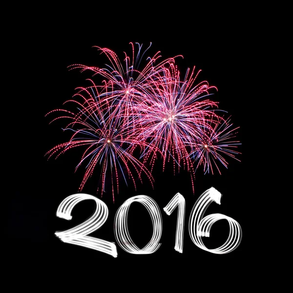 Silvester 2016 mit Feuerwerk — Stockfoto
