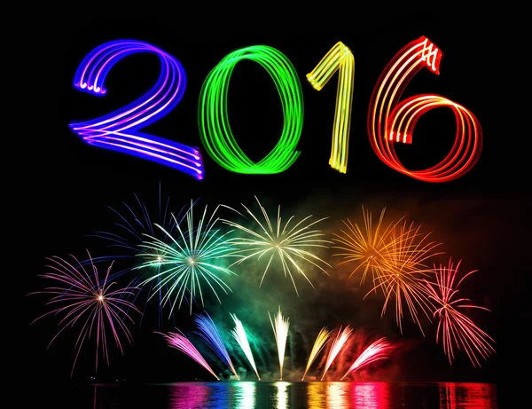 Silvester 2016 mit Feuerwerk — Stockfoto