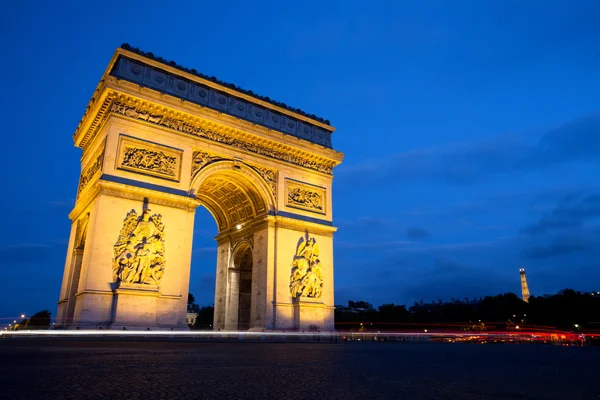 Arc de triomphe gece, paris — Stok fotoğraf