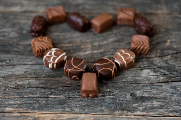 Olika choklad godis — Stockfoto