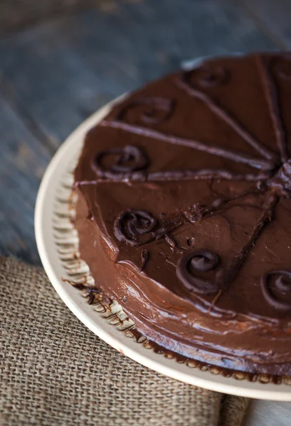 Hemlagad Chokladtårta — Stockfoto