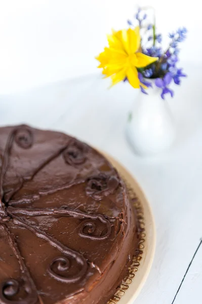 Hemlagad Chokladtårta — Stockfoto