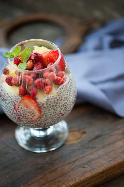 Chia seeds pudding — Stock Photo, Image