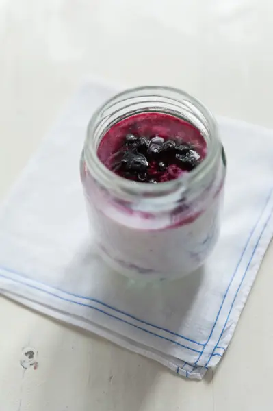 Yogur con arándanos — Foto de Stock