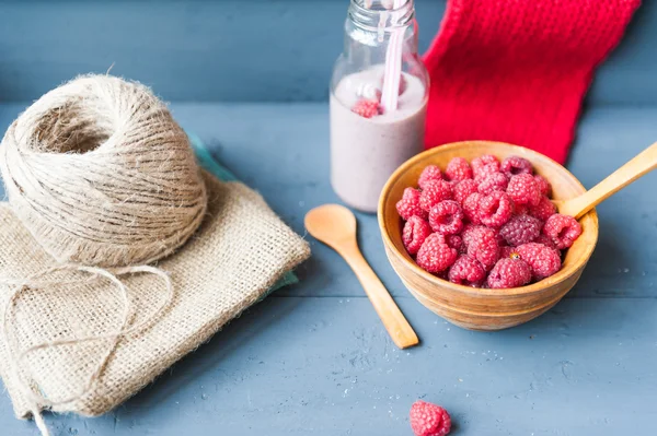 Ahududu milkshake — Stok fotoğraf