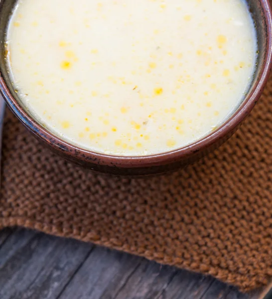 Chicken soup  with sour cream — Stock Photo, Image