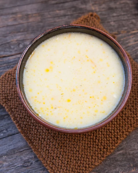 Chicken soup  with sour cream — Stock Photo, Image