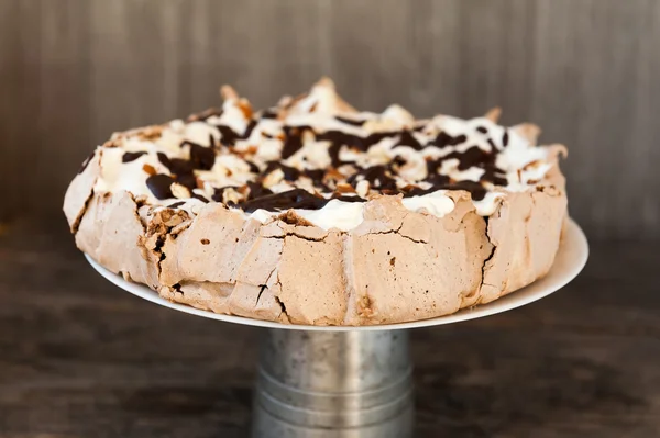 Bolo de chocolate pavlova — Fotografia de Stock