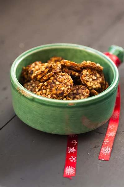 Biscoitos de frutas e sementes — Fotografia de Stock