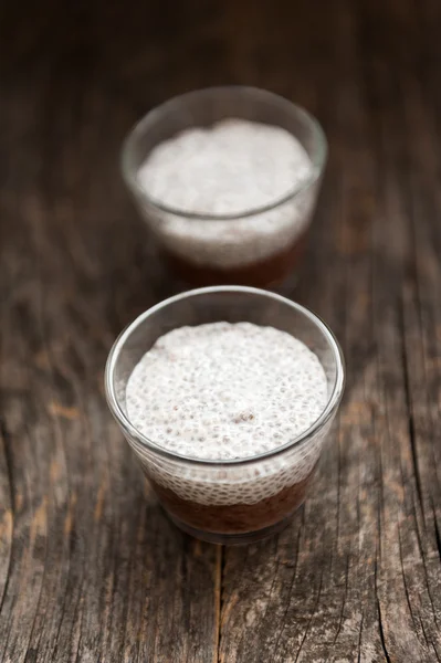 Chocolade chia zaden pudding — Stockfoto