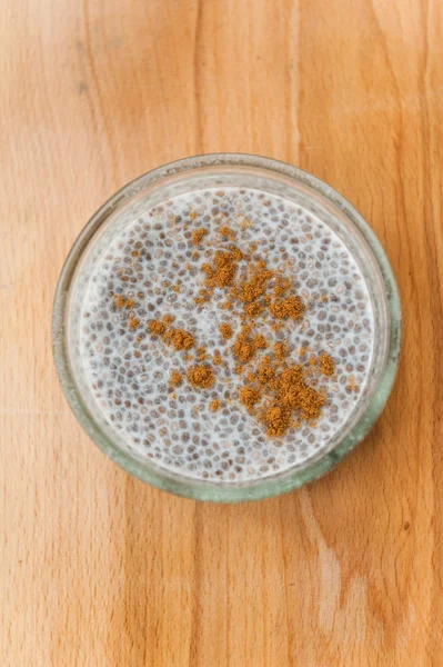 Chia pudding met kaneel — Stockfoto