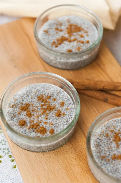 Chia puding, fahéjas — Stock Fotó