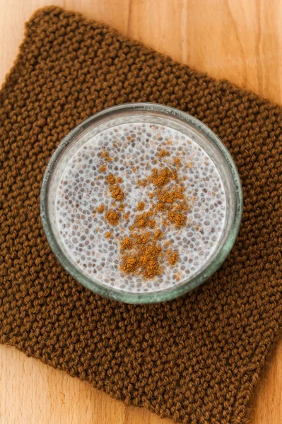 Chia pudding met kaneel — Stockfoto