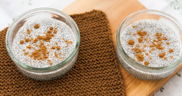 Chia pudding med kanel — Stockfoto