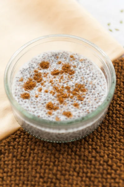 Chia pudding met kaneel — Stockfoto