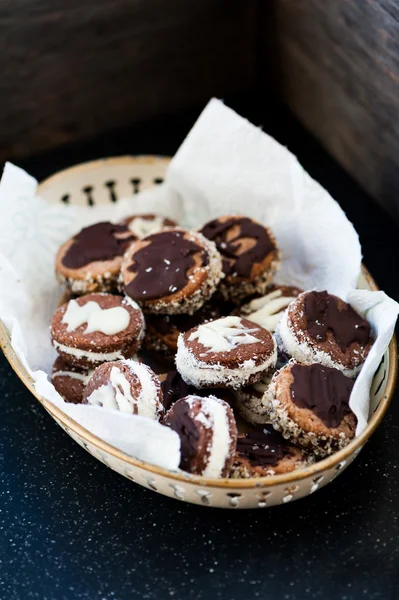 Galletas sándwich con chocolate paraNavidad — Foto de Stock