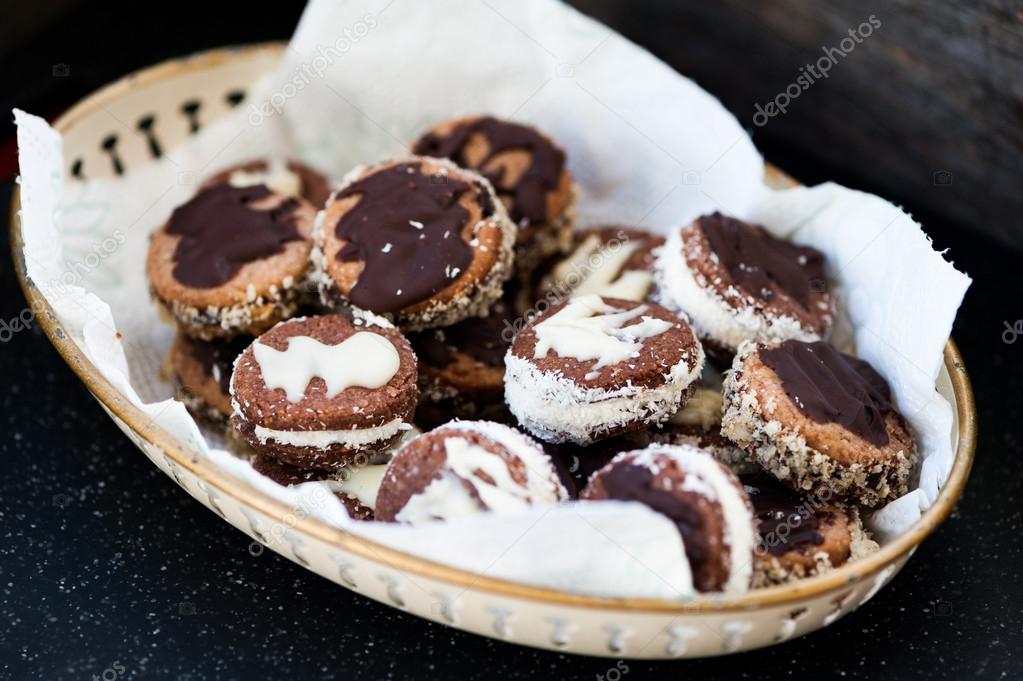 Sandwich cookies with chocolate forChristmas