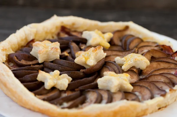 Crostata con pere e formaggio blu — Foto Stock