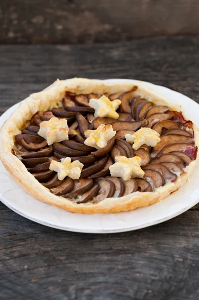 Crostata con pere e formaggio blu — Foto Stock