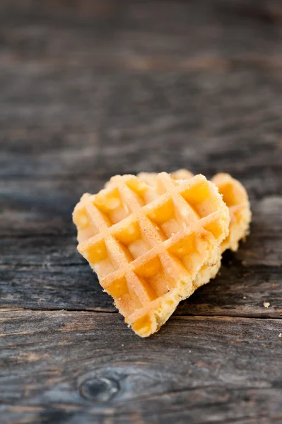 Waffles in the shape of a heart — Stock Photo, Image
